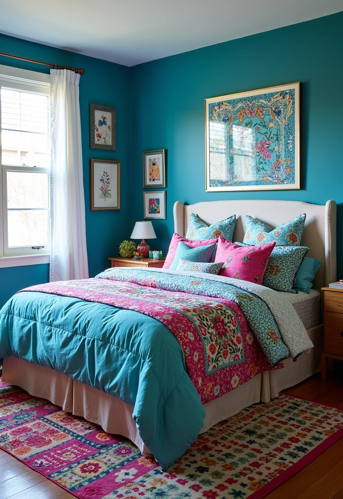 21 Fresh Blue Bedroom Ideas That Will Transform Your Space Instantly! - 7. Playful Patterns with Blue