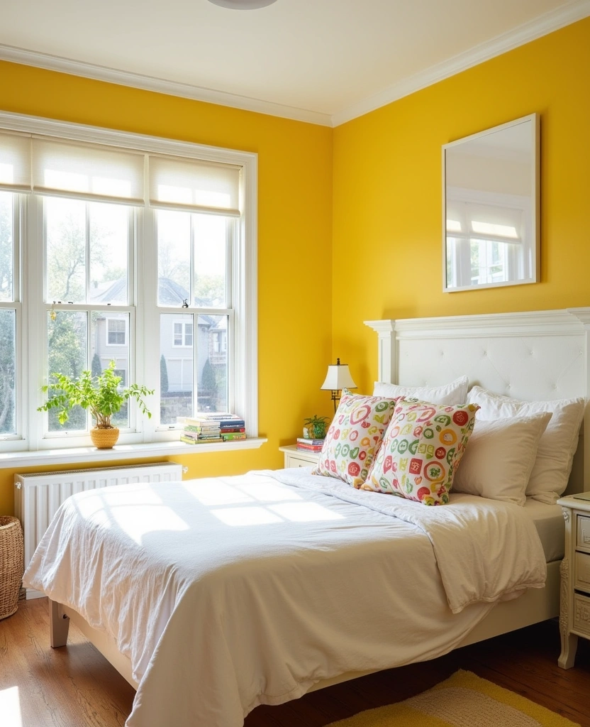 22 Bedroom Color Ideas That Will Transform Your Space (You Won't Believe #12!) - 23. Lively Lemon Yellow