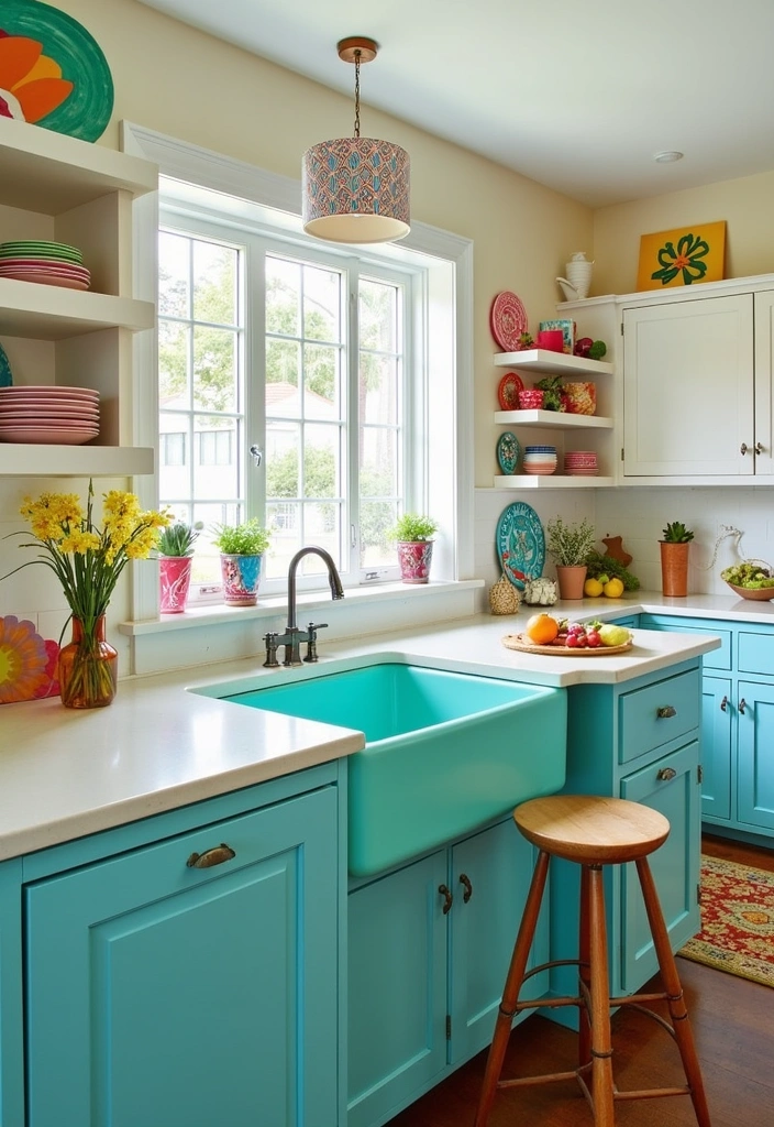 21 Large Kitchen Island With Sink Decor Ideas That'll Transform Your Cooking Space! - 3. Bold Colors