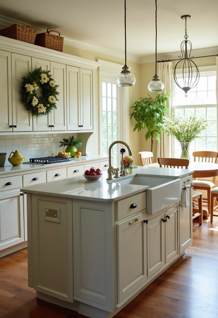 21 Large Kitchen Island With Sink Decor Ideas That'll Transform Your Cooking Space! - 17. Seasonal Decor