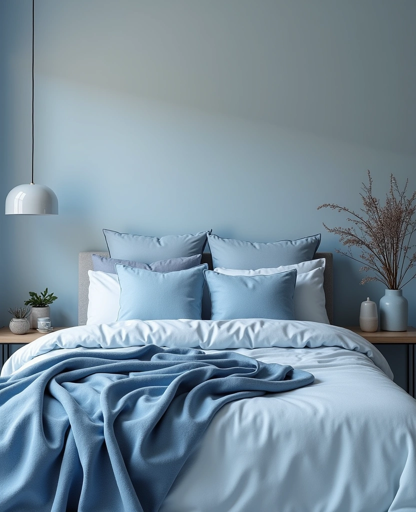 21 Fresh Blue Bedroom Ideas That Will Transform Your Space Instantly! - 28. Calming Blue Monochrome