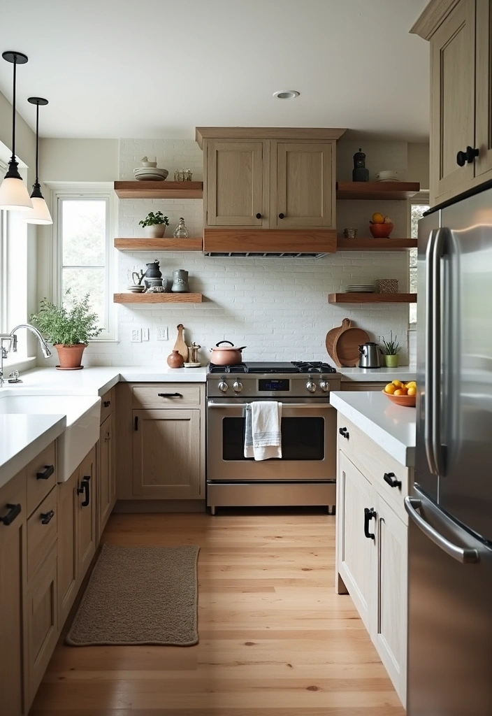 20 Old Farmhouse Kitchen Ideas That'll Make You Want to Cook Every Day! - 11. Mixing Modern with Vintage