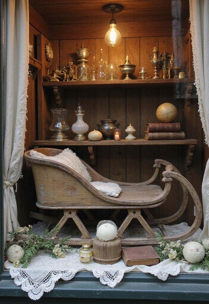 27 Winter Window Display Ideas to Transform Your Home Decor - 7. Vintage Charm