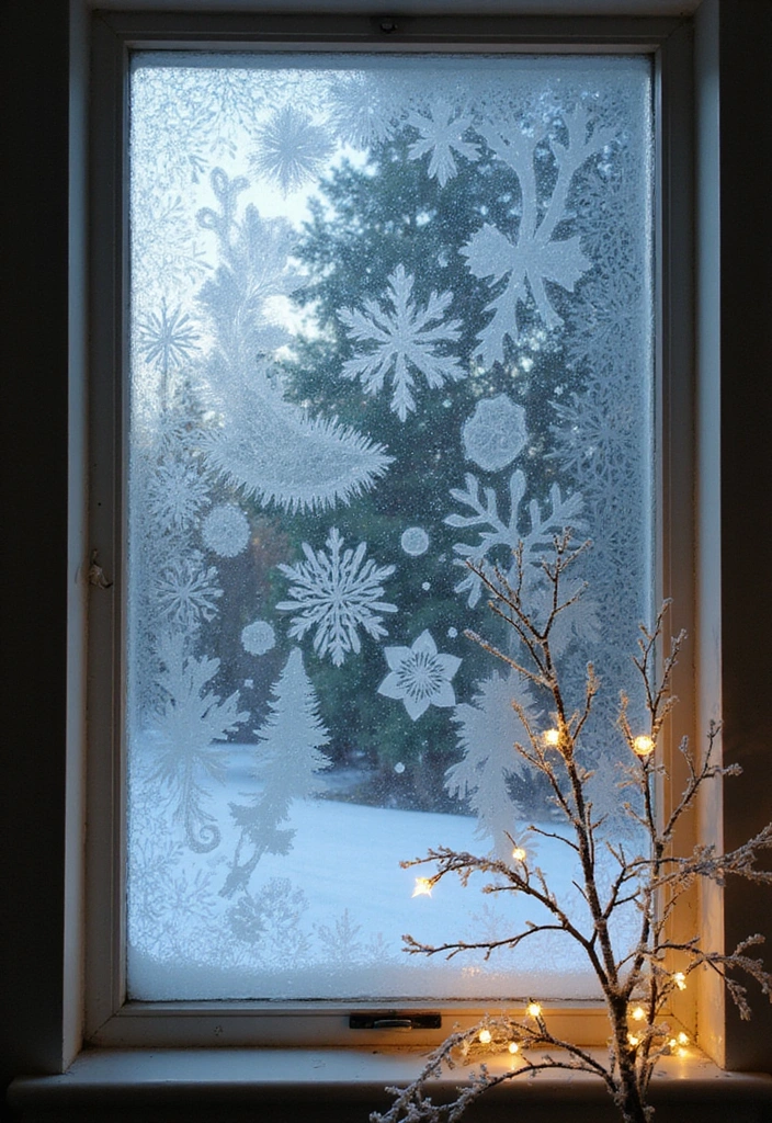 27 Winter Window Display Ideas to Transform Your Home Decor - 14. Frosted Glass Art