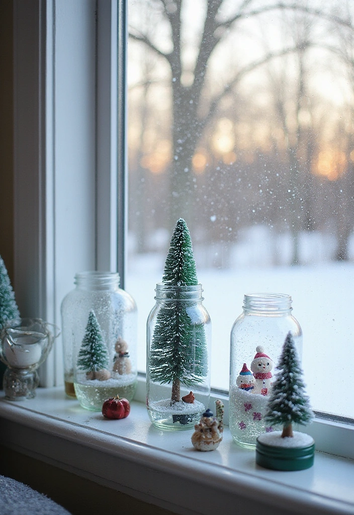 27 Winter Window Display Ideas to Transform Your Home Decor - 18. DIY Snow Globes