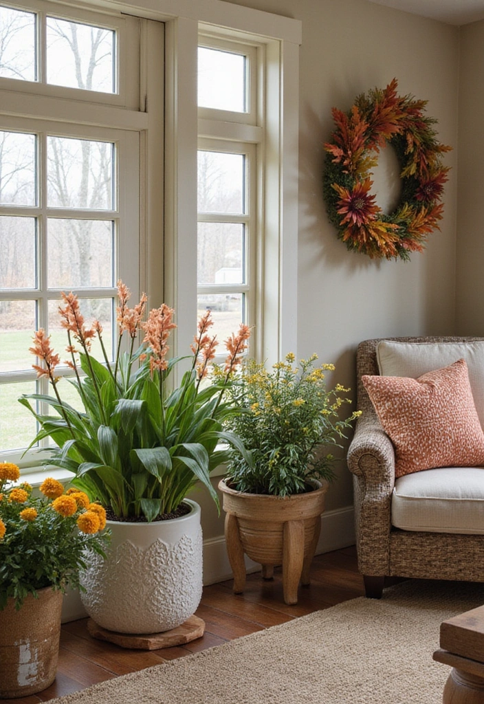 22 Indoor Wall Plant Ideas to Elevate Your Home Decor - 22. Seasonal Plant Displays