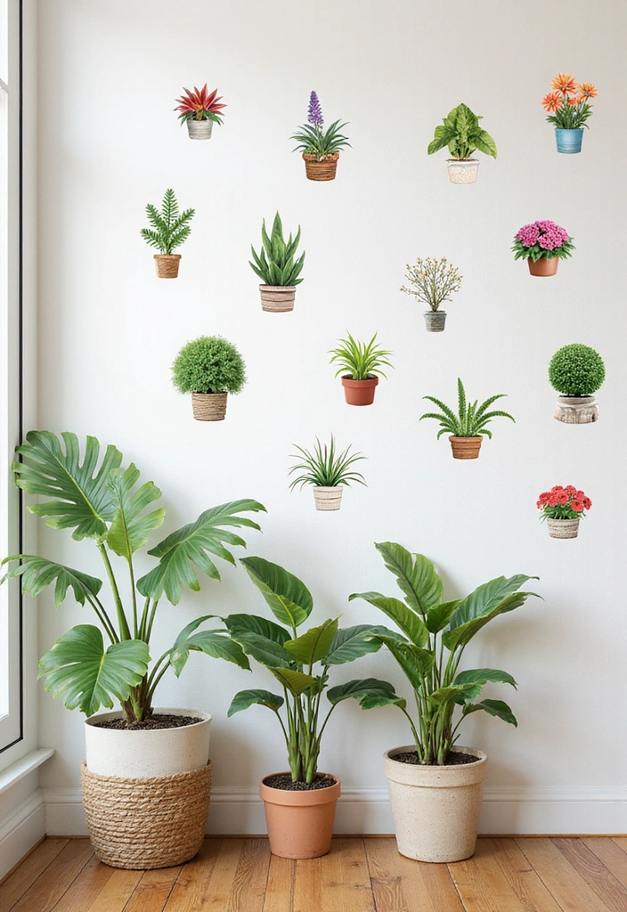 22 Indoor Wall Plant Ideas to Elevate Your Home Decor - 10. Indoor Plant Wall Decals