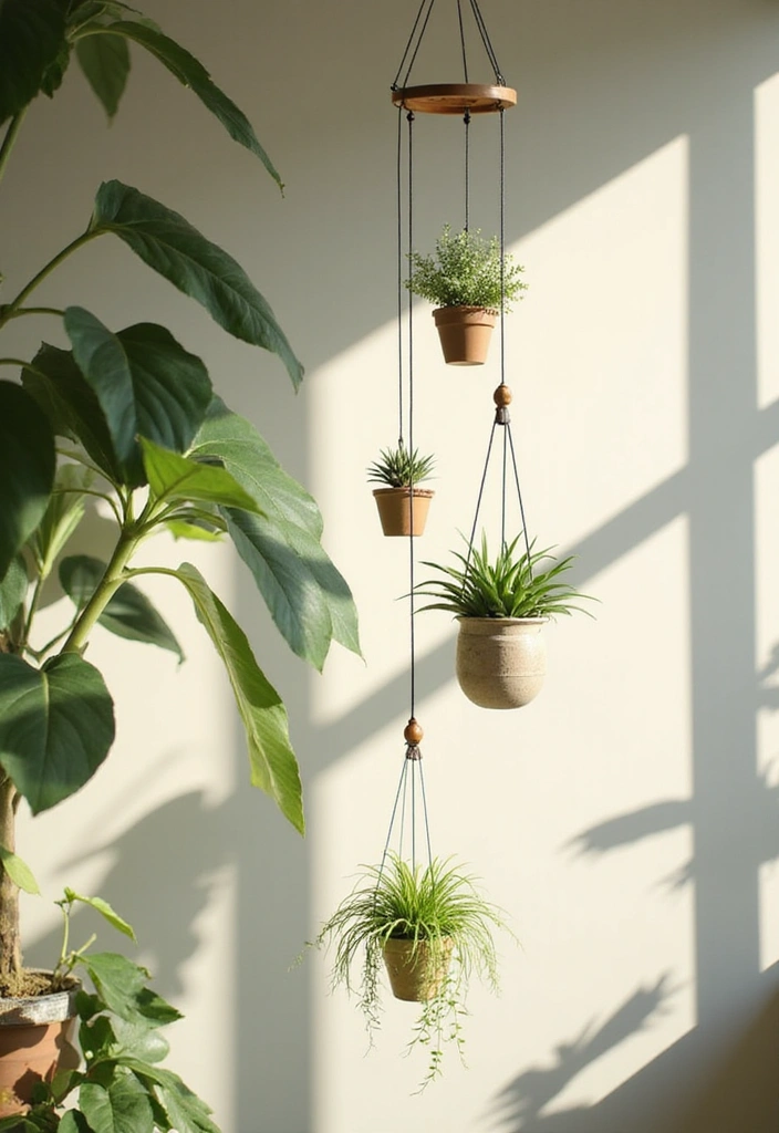 22 Indoor Wall Plant Ideas to Elevate Your Home Decor - 14. Indoor Plant Mobiles