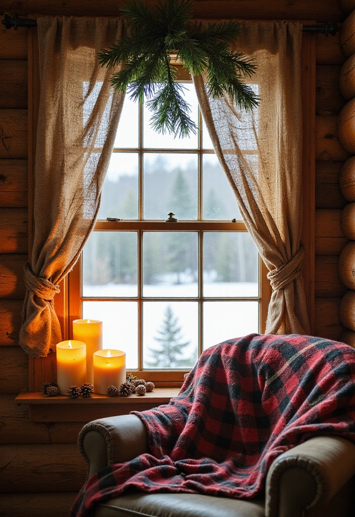 27 Winter Window Display Ideas to Transform Your Home Decor - 2. Rustic Cabin Retreat