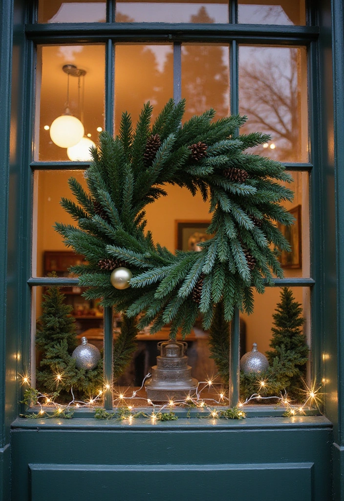 27 Winter Window Display Ideas to Transform Your Home Decor - 17. Seasonal Wreath Showcase