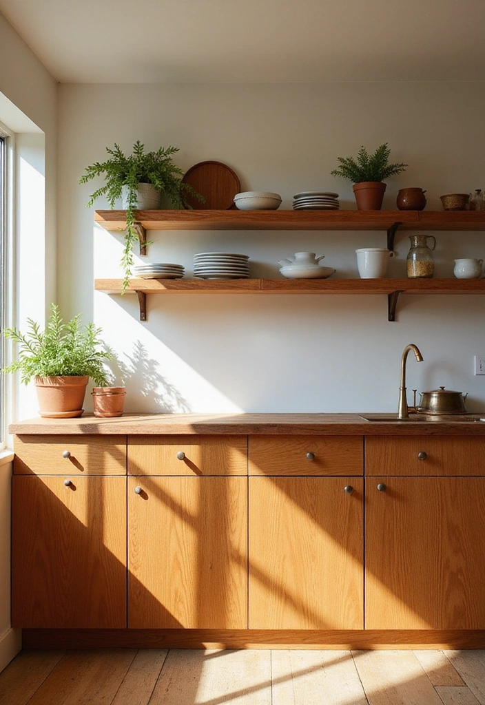 24 Mid Century Modern Kitchen Designs - 5. Natural Wood Accents