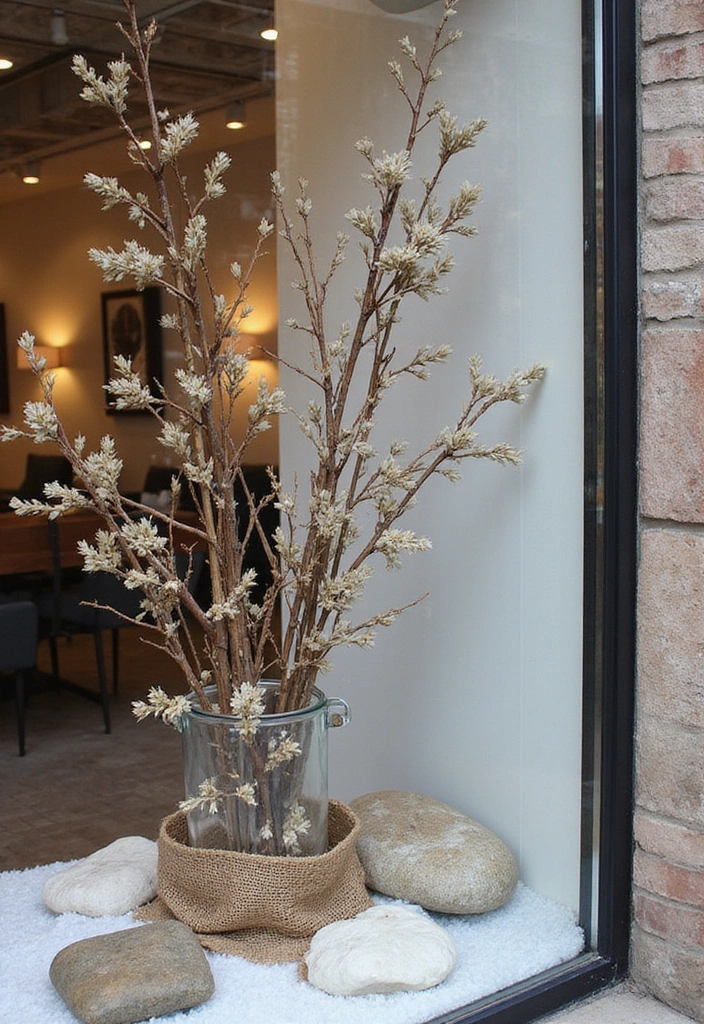 27 Winter Window Display Ideas to Transform Your Home Decor - 9. Nature-Inspired Decor